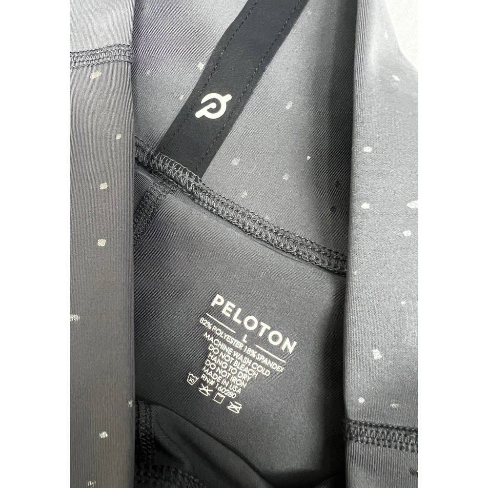 Peloton Legging Womens Large Gray Excellent Silver Foil Splatter Athletic Tights - Picture 5 of 5
